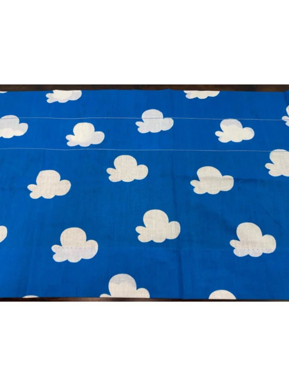 Vintage Disney Winnie the Pooh Blue Fabric Valance Panel